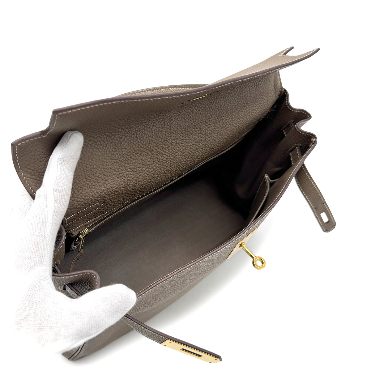 HERMES KELLY 32 RETOURNE ETOUPE TOGO HAND SHOULDER BAG □K GHW 90275777