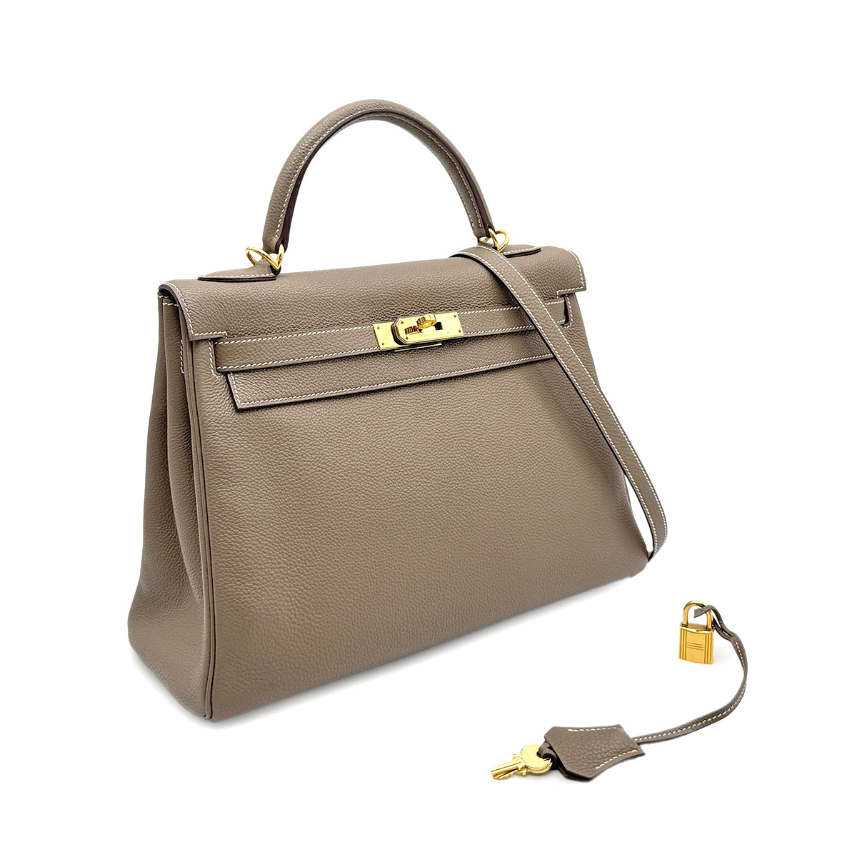 HERMES KELLY 32 RETOURNE ETOUPE TOGO HAND SHOULDER BAG □K GHW 90275777