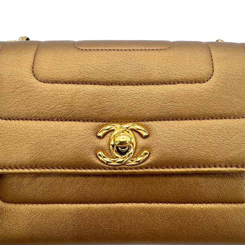 CHANEL VINTAGE BIJOU CHAIN SHOULDER BAG GOLD LAMB SKIN 90275789 - PURPOSE