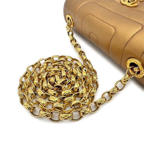 CHANEL VINTAGE BIJOU CHAIN SHOULDER BAG GOLD LAMB SKIN 90275789 - PURPOSE