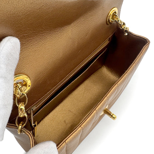 CHANEL VINTAGE BIJOU CHAIN SHOULDER BAG GOLD LAMB SKIN 90275789 - PURPOSE