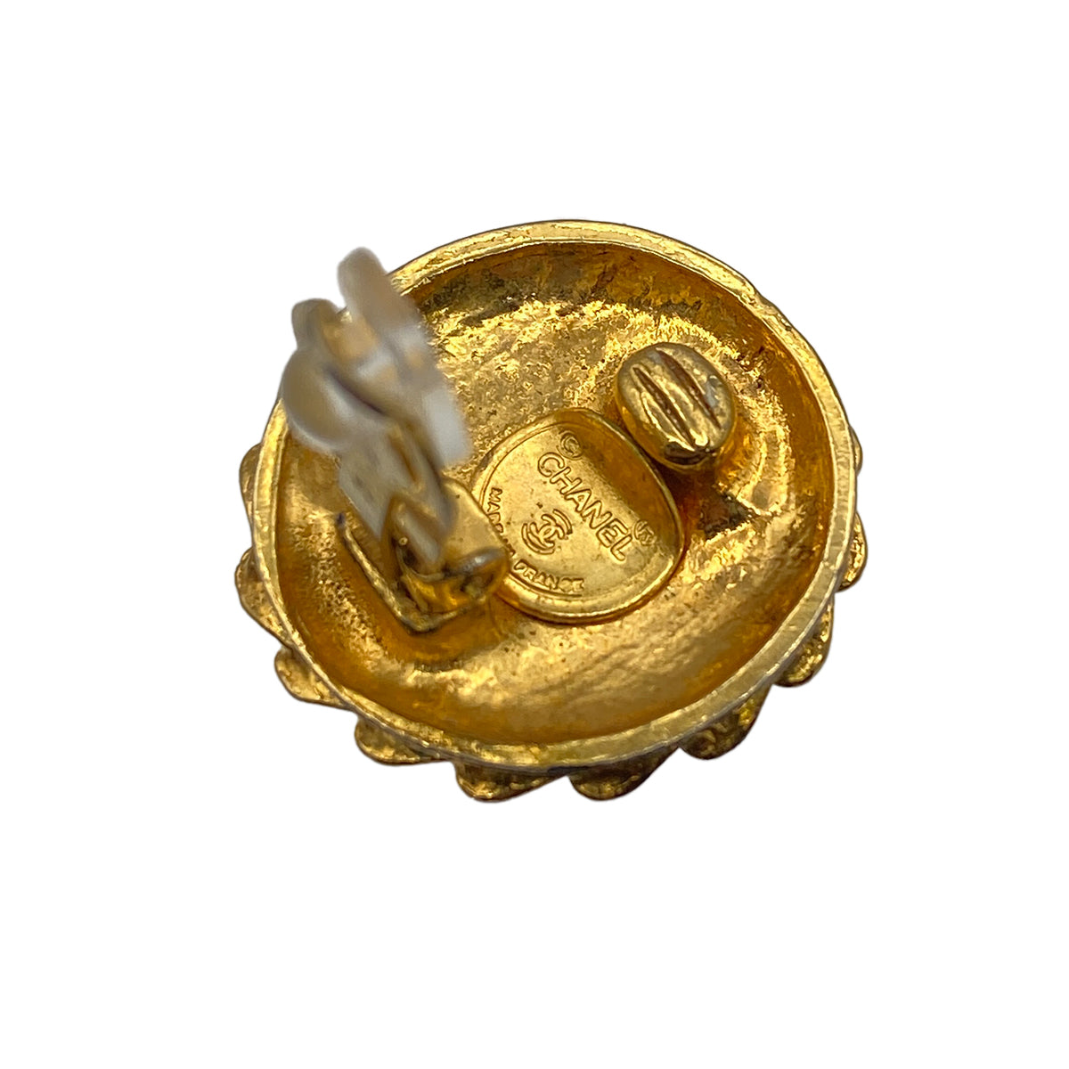 CHANEL VINTAGE EARRINGS MADEMOISELLE GOLD ACCESSORY 90275791