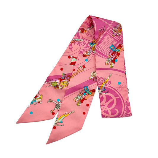 HERMES TWILLY EX-LIBRIS LES PARISIENNES SCARF PINK 90275794