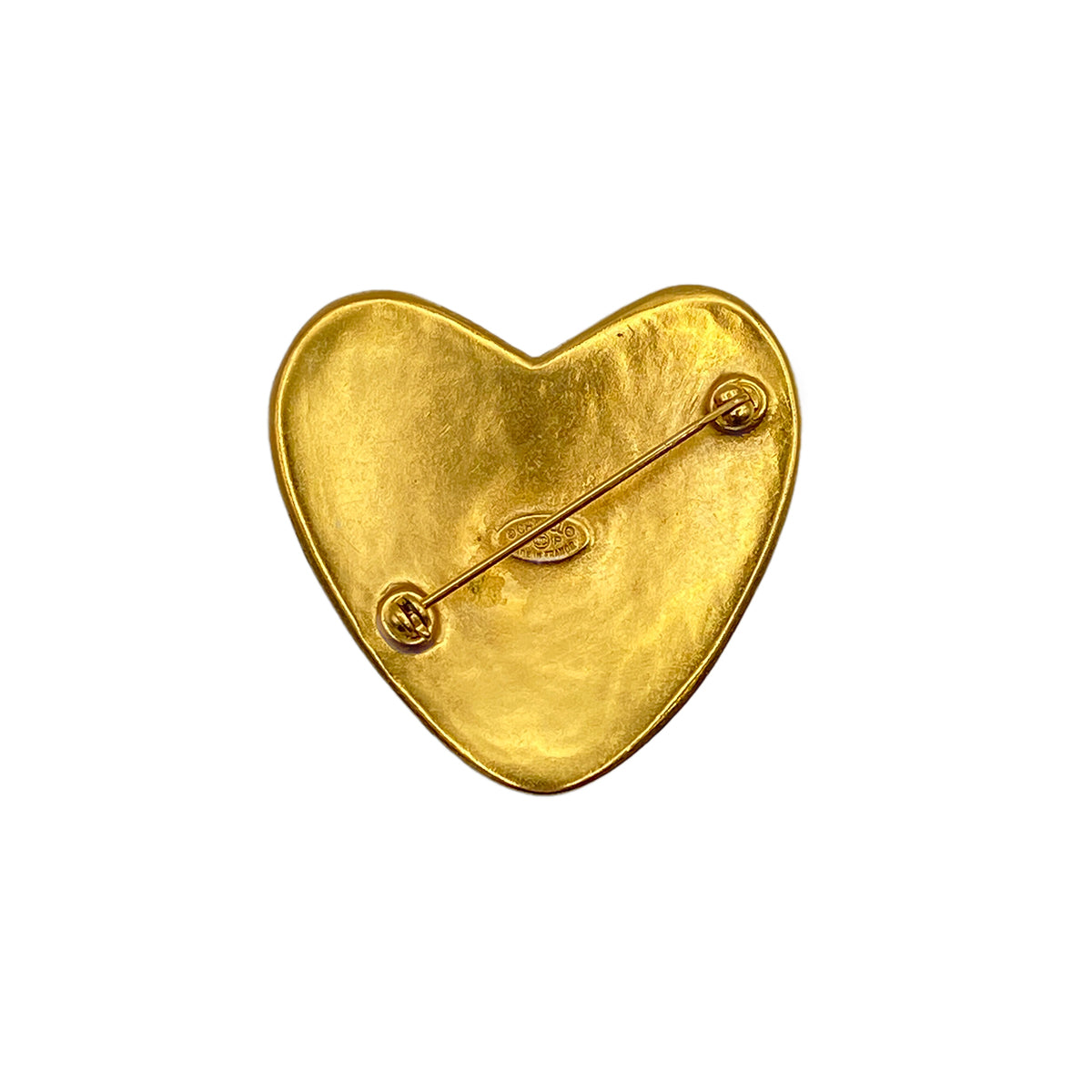 CHANEL VINTAGE COCOMARK HEART BROOCH GOLD ACCESSORY 95P 90275801