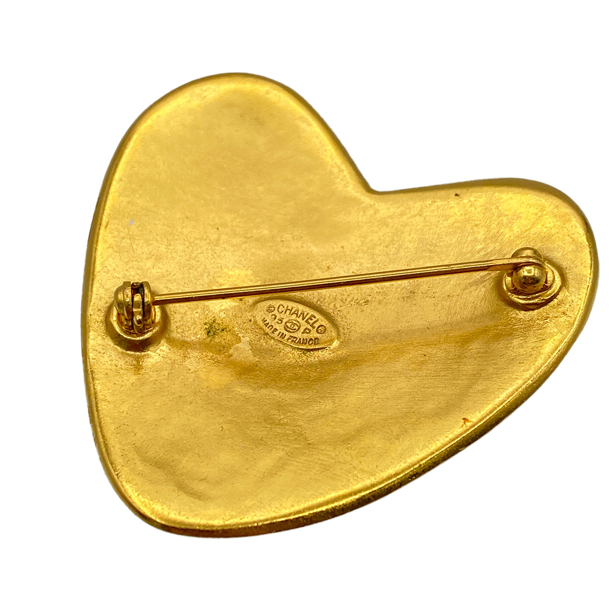 CHANEL VINTAGE COCOMARK HEART BROOCH GOLD ACCESSORY 95P 90275801