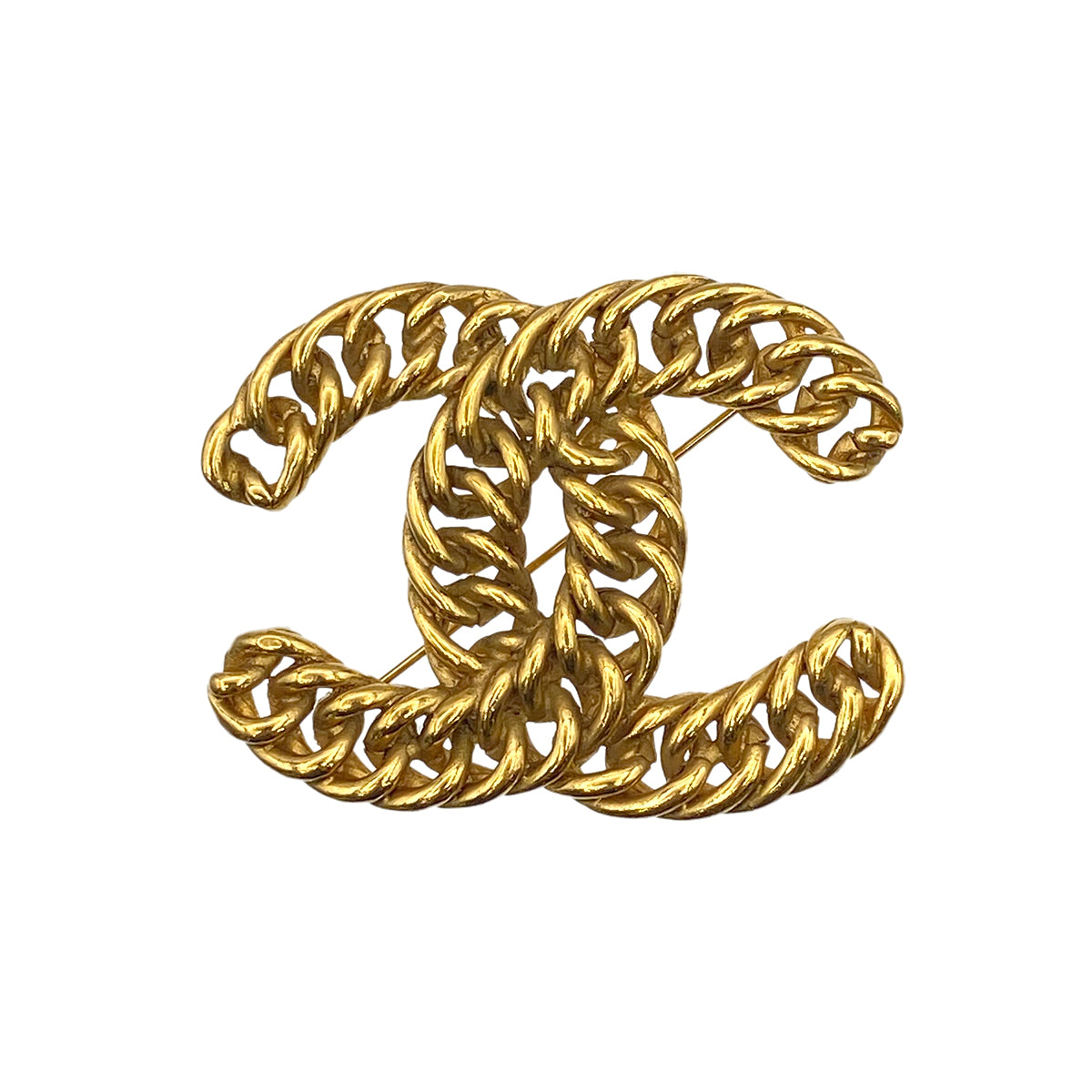 CHANEL VINTAGE COCOMARK CHAIN BROOCH GOLD ACCESSORY 90275802