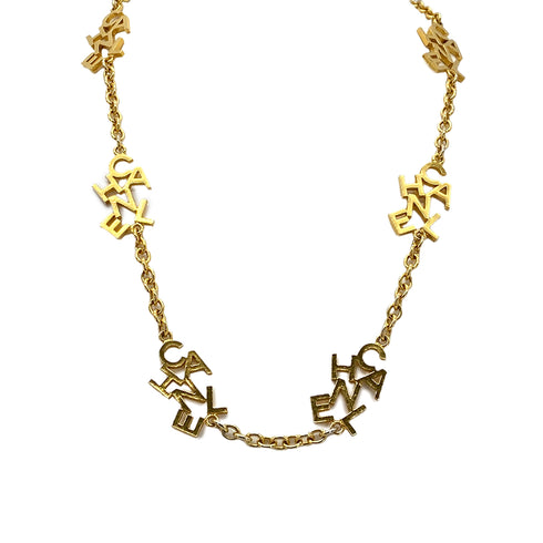 CHANEL VINTAGE LONG NECKLACE LOGO GOLD ACCESSORY 90275803 - PURPOSE