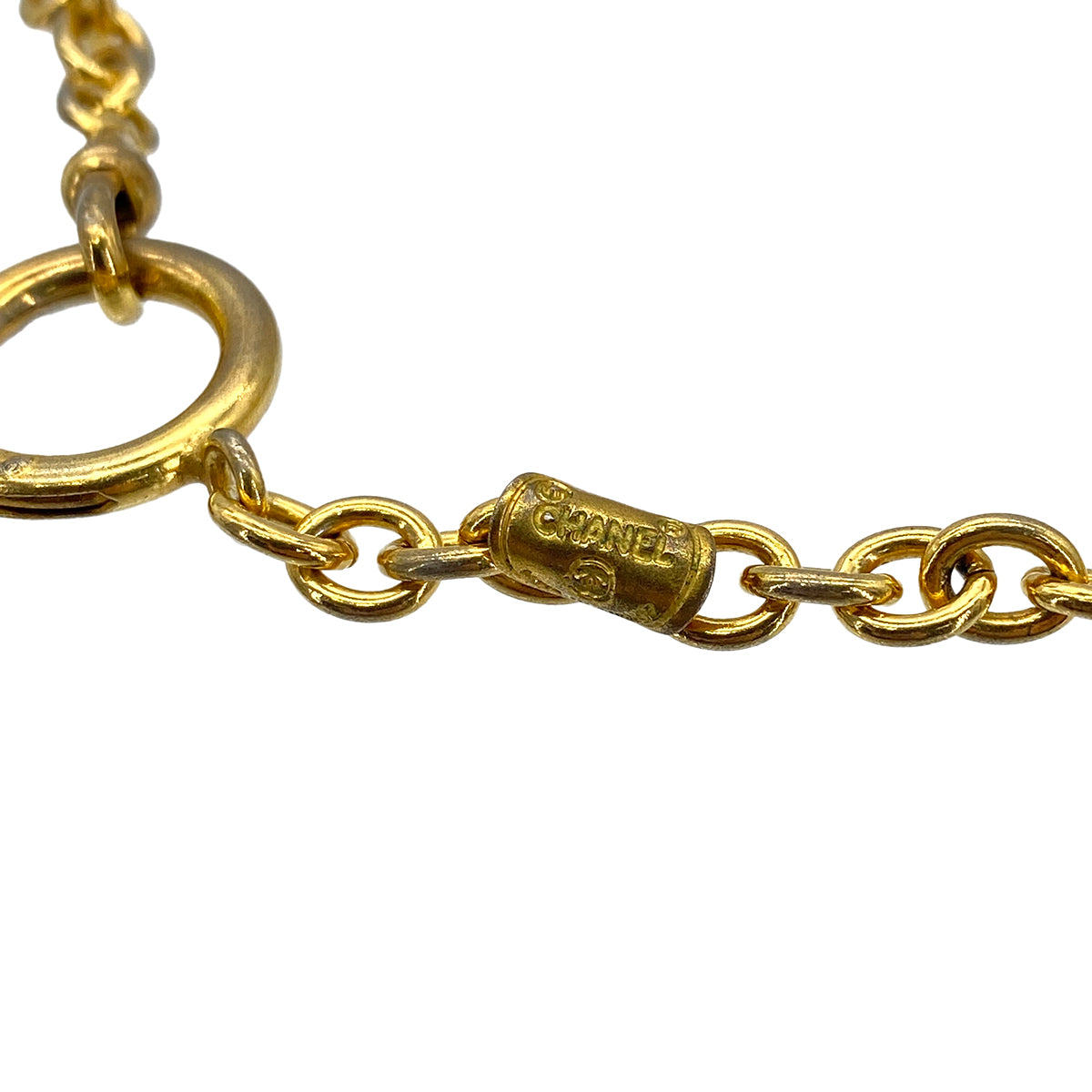 CHANEL VINTAGE LONG NECKLACE LOGO GOLD ACCESSORY 90275803