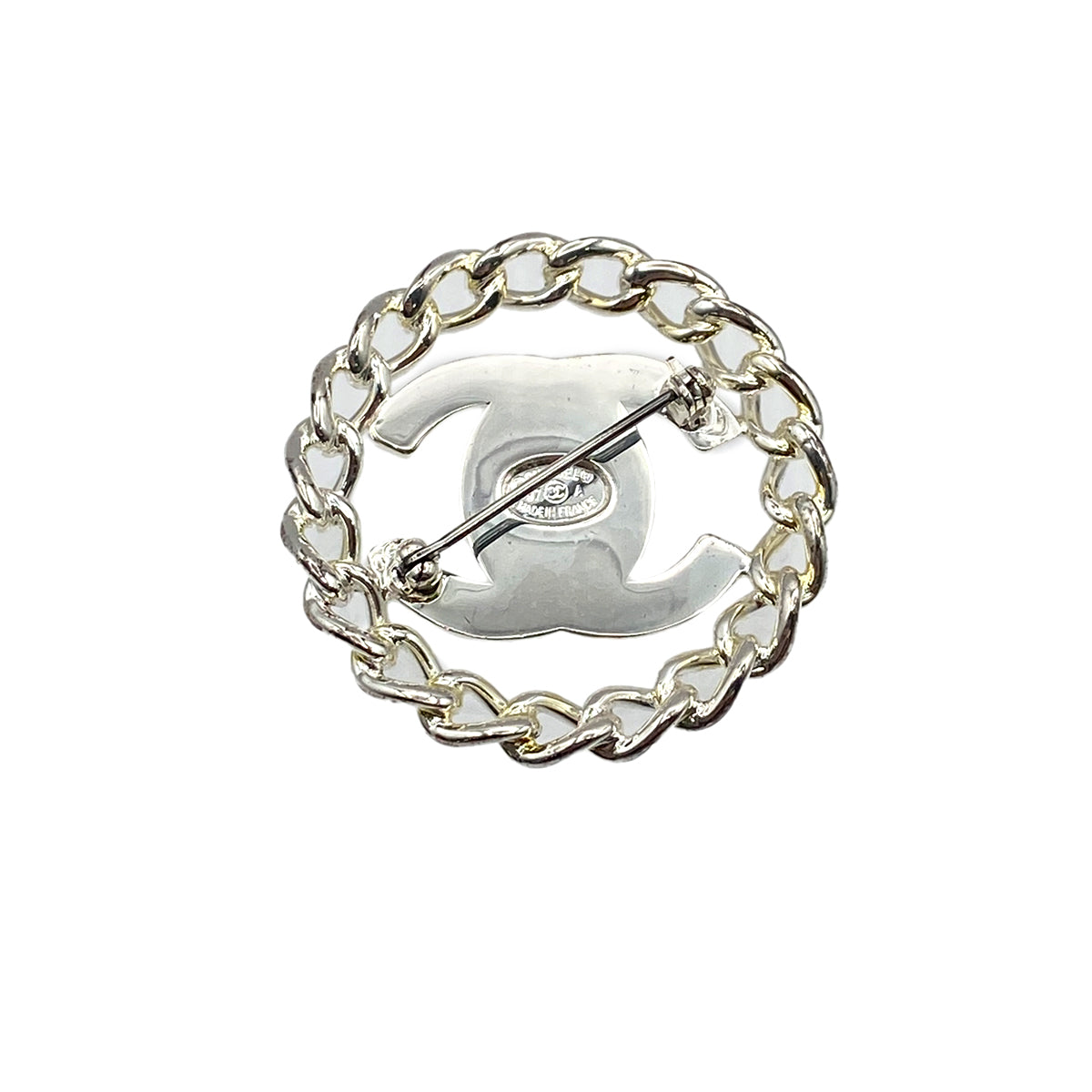 CHANEL VINTAGE TURN LOCK COCOMARK BROOCH SILVER ACCESSORY 97A 90275804