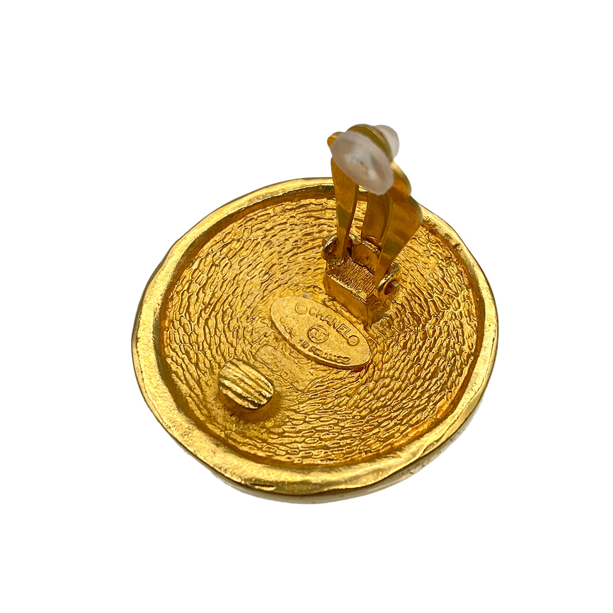CHANEL VINTAGE 31 RUE CAMBON EARRINGS ROUND LOGO ACCESSORY 90275806