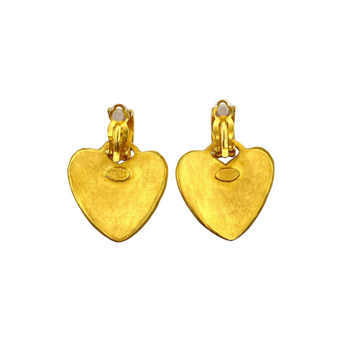 CHANEL VINTAGE HEART EARRINGS COCOMARK ACCESSORY 95P 90275813