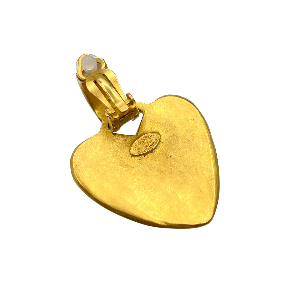 CHANEL VINTAGE HEART EARRINGS COCOMARK ACCESSORY 95P 90275813