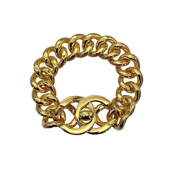 CHANEL VINTAGE BRACELET COCOMARK TURN LOCK GOLD ACCESSORY 96P 90275819 - PURPOSE
