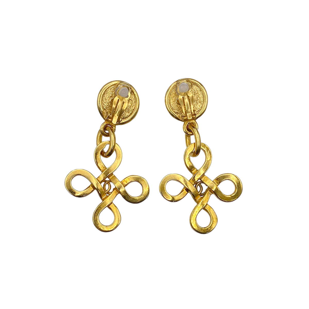 CHANEL VINTAGE EARRINGS COCOMARK PEARL GOLD ACCESSORY 93P 90275827
