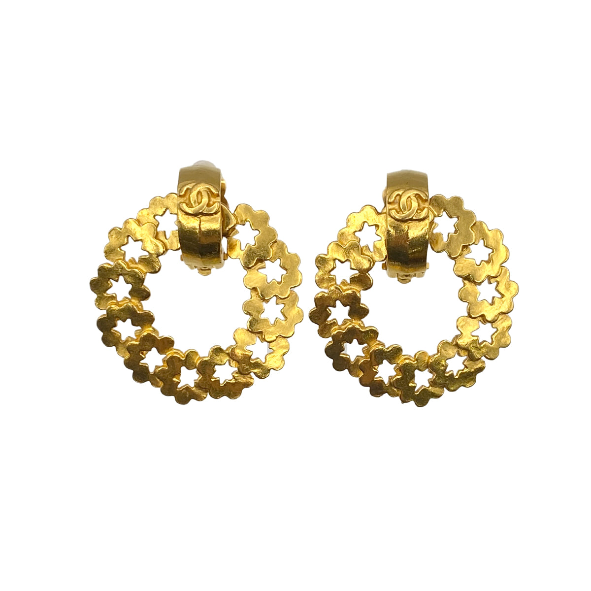 CHANEL VINTAGE EARRINGS COCOMARK HOOP ACCESSORY 96P 90275828
