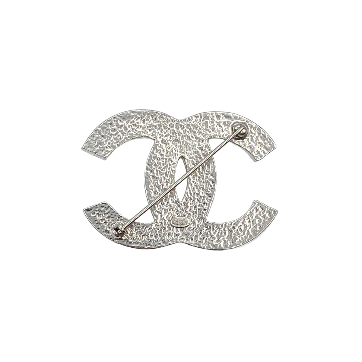 CHANEL COCOMARK BROOCH RHINESTONE SILVER ACCESSORY 01P 90275829