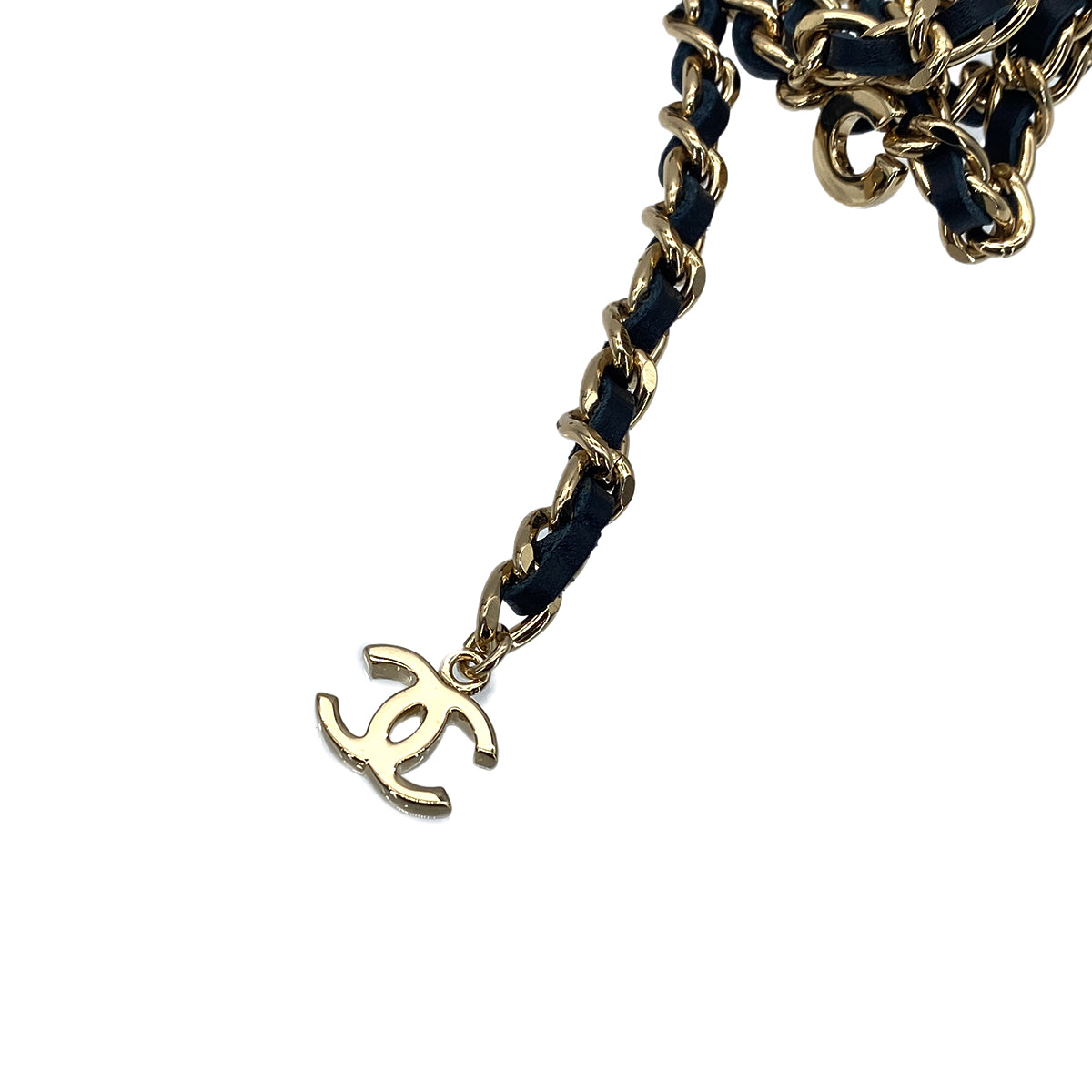 CHANEL CHAIN BELT LOGO COCOMARK LEATHER ACCESSORY 05V 90275840