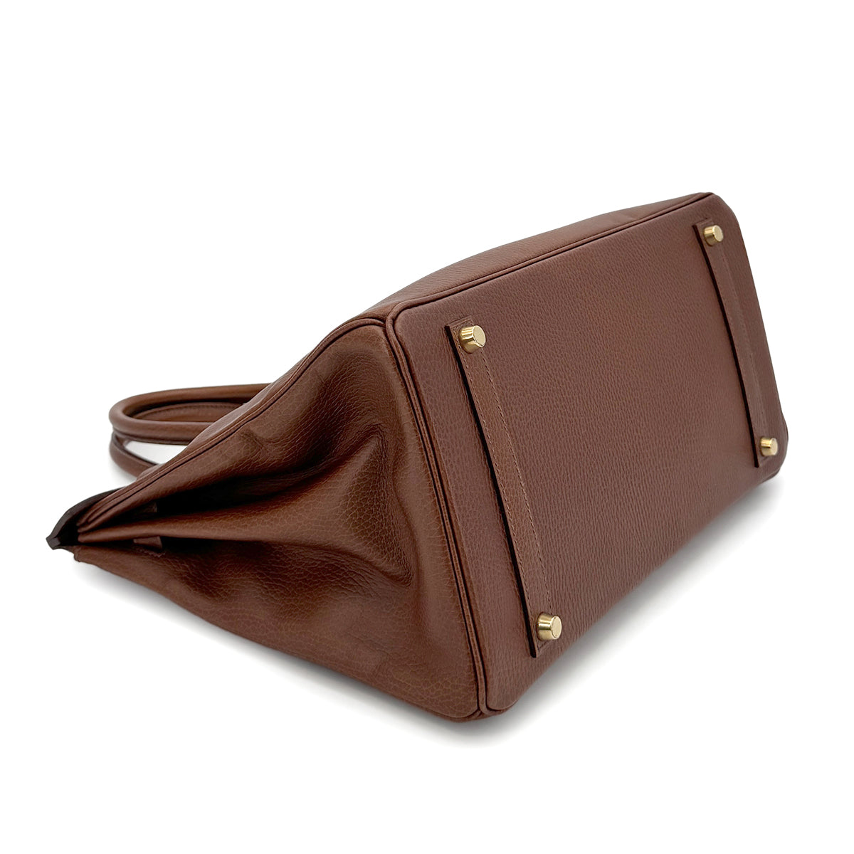 HERMES BIRKIN 35 BROWN ARDENNES HAND BAG □A GHW 90275883