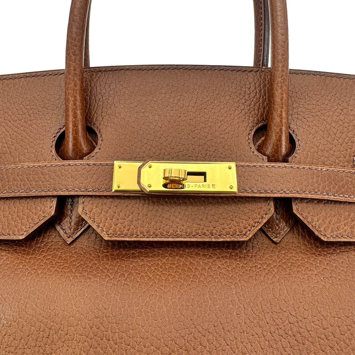 HERMES BIRKIN 35 BROWN ARDENNES HAND BAG □A GHW 90275883