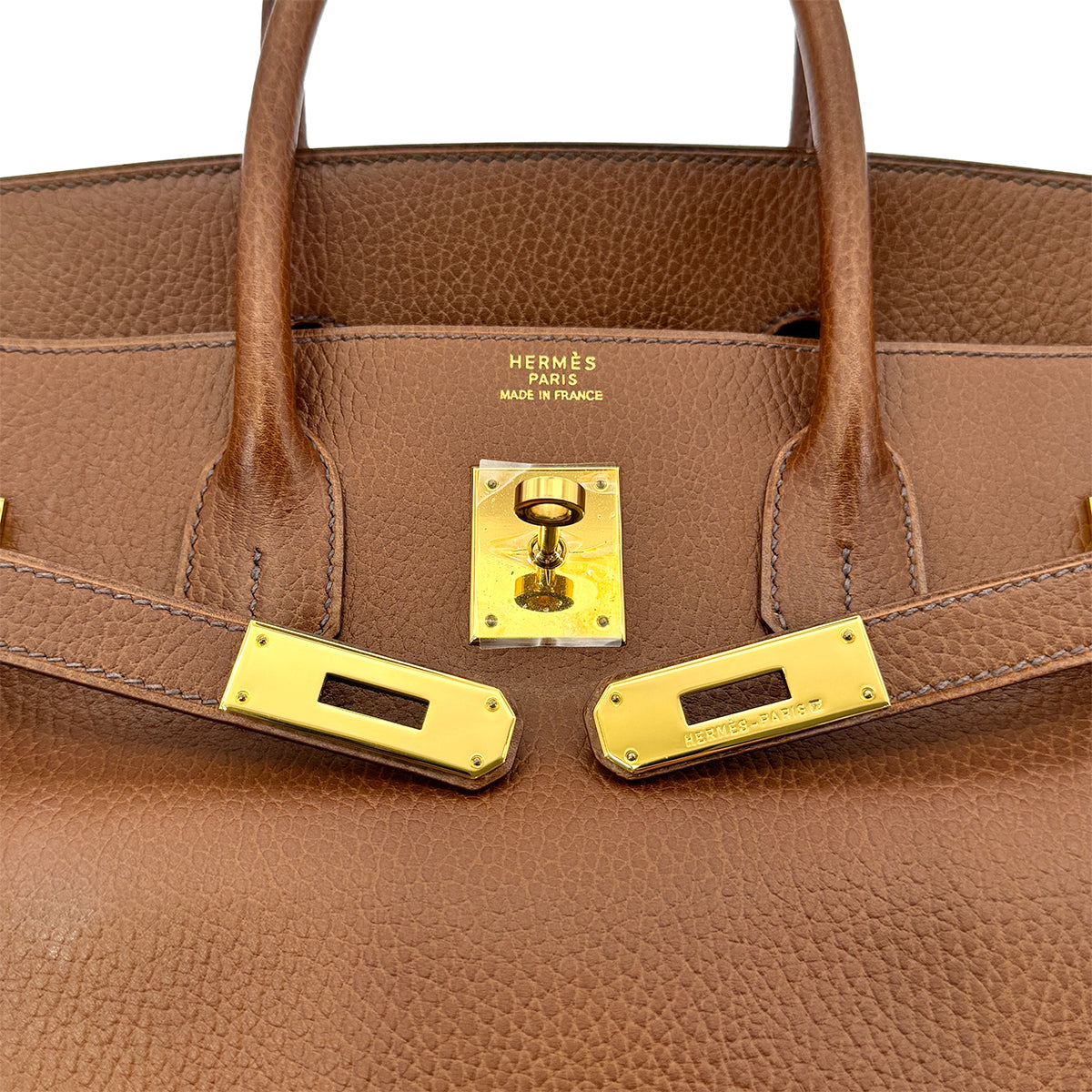 HERMES BIRKIN 35 BROWN ARDENNES HAND BAG □A GHW 90275883