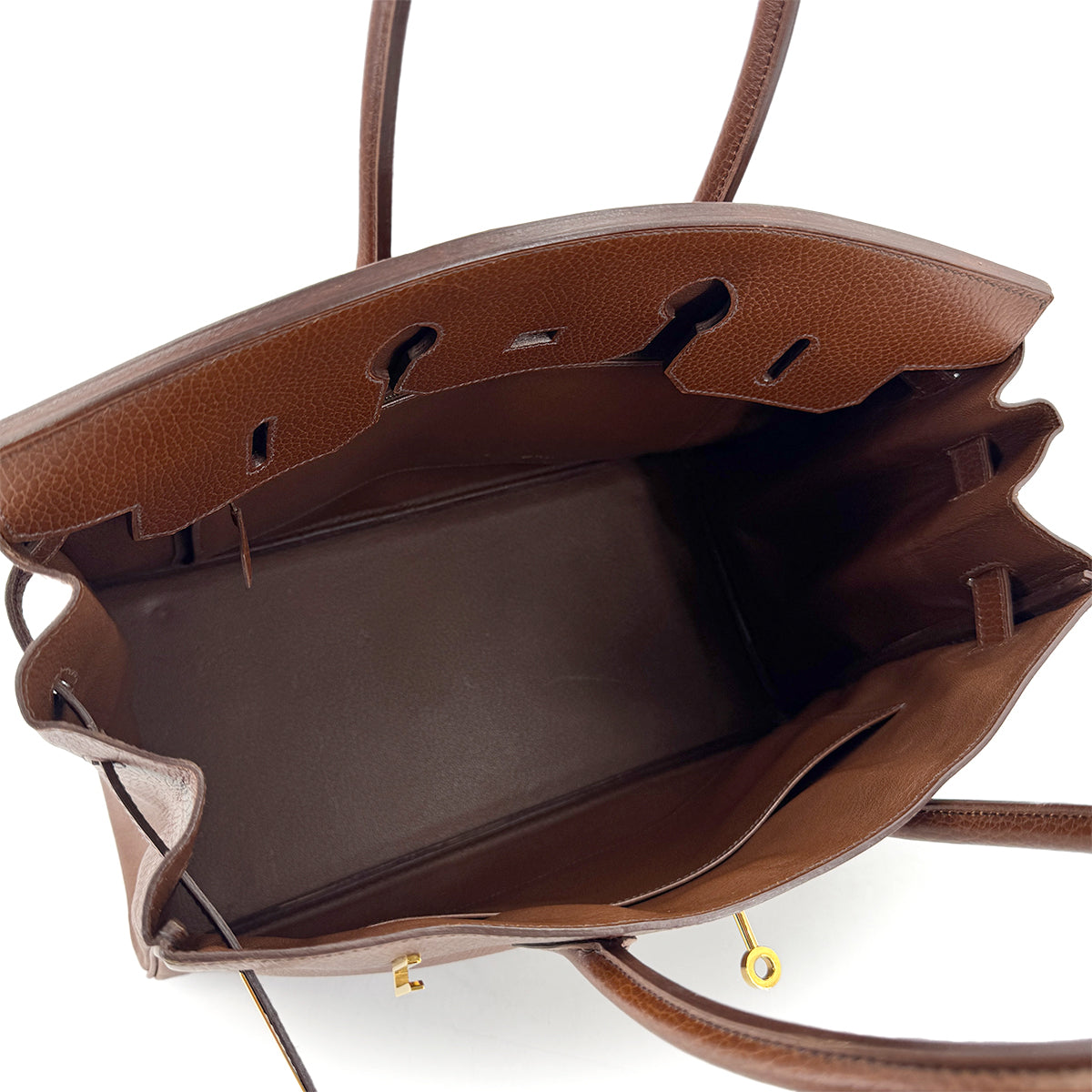 HERMES BIRKIN 35 BROWN ARDENNES HAND BAG □A GHW 90275883