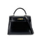 HERMES KELLY 28 SELLIER BLACK BOXCALF HAND SHOULDER BAG 〇W GHW 90275884 - PURPOSE