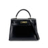 HERMES KELLY 28 SELLIER BLACK BOXCALF HAND SHOULDER BAG 〇W GHW 90275884 - PURPOSE
