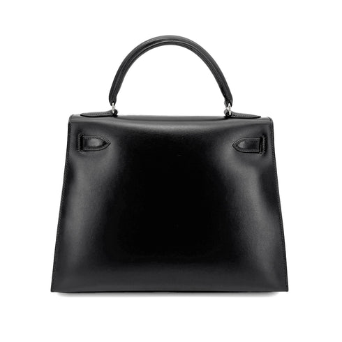 HERMES KELLY 28 SELLIER BLACK BOXCALF HAND SHOULDER BAG 〇W GHW 90275884 - PURPOSE