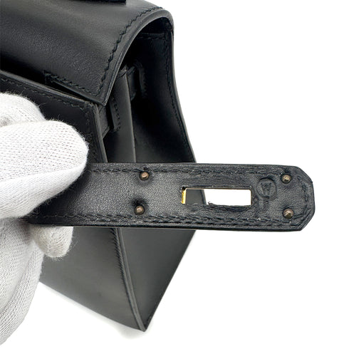 HERMES KELLY 28 SELLIER BLACK BOXCALF HAND SHOULDER BAG 〇W GHW 90275884 - PURPOSE