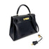 HERMES KELLY 28 SELLIER BLACK BOXCALF HAND SHOULDER BAG 〇W GHW 90275884 - PURPOSE