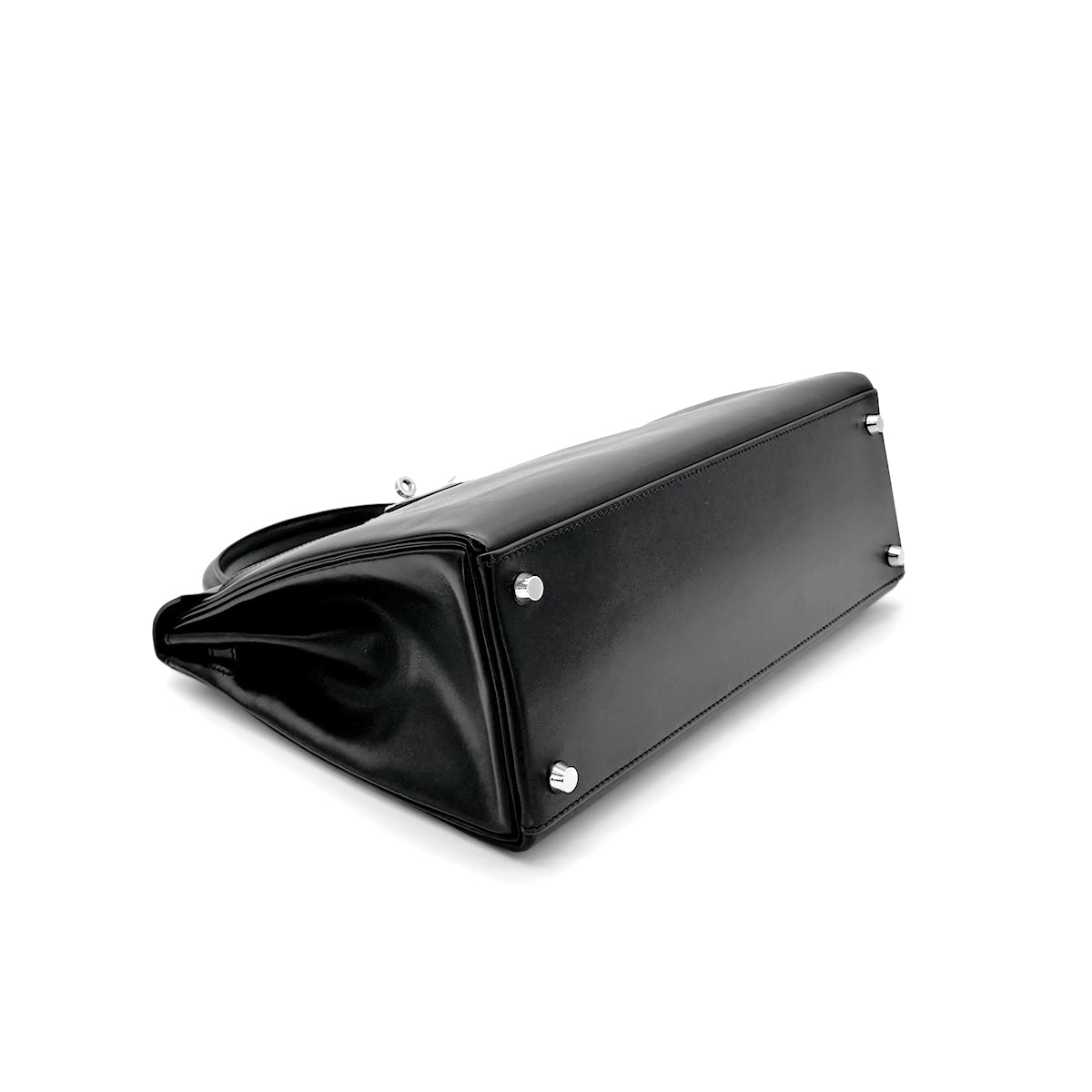 HERMES KELLY 32 RETOURNE BLACK BOXCALF HAND SHOULDER BAG □F SHW 90275886