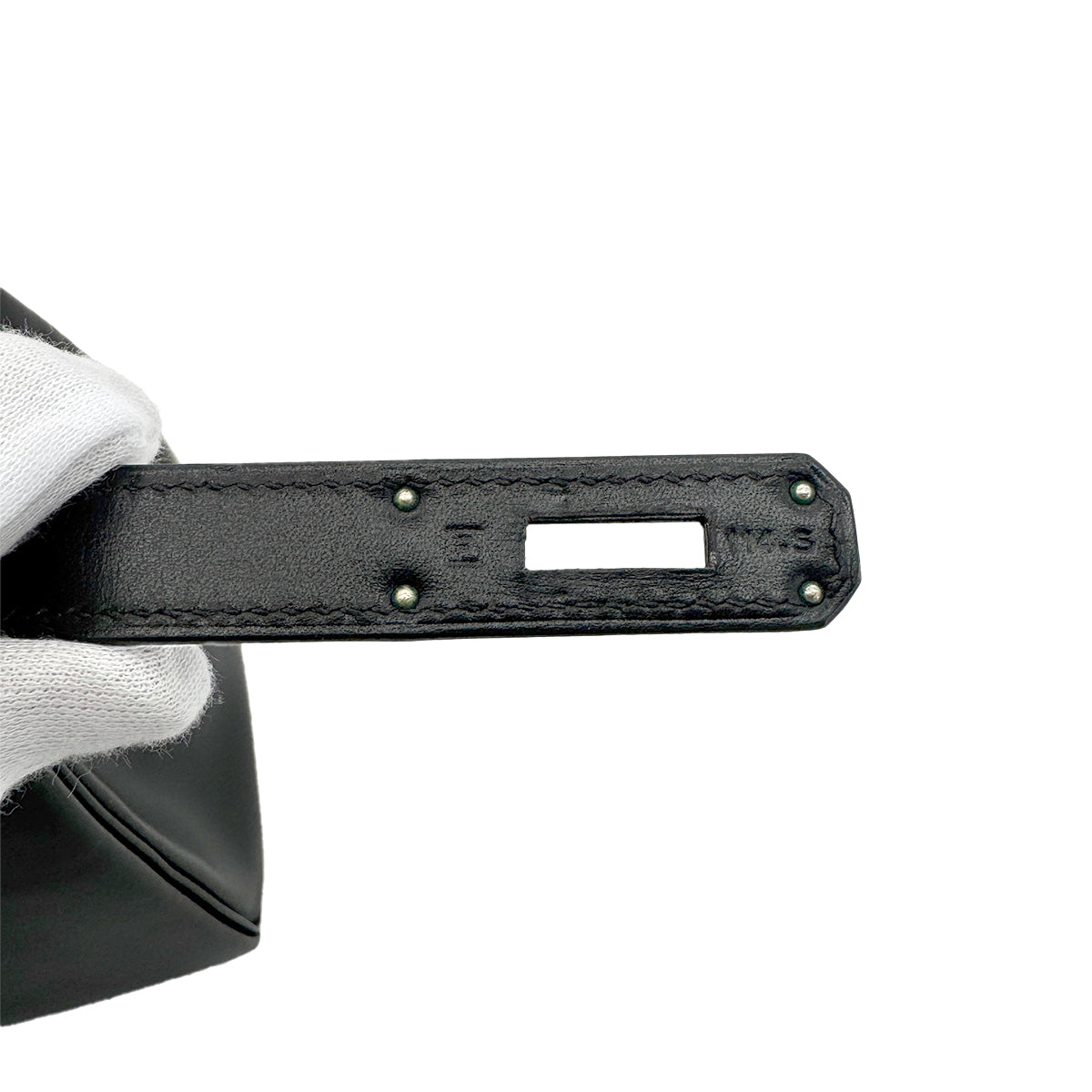 HERMES KELLY 32 RETOURNE BLACK BOXCALF HAND SHOULDER BAG □F SHW 90275886