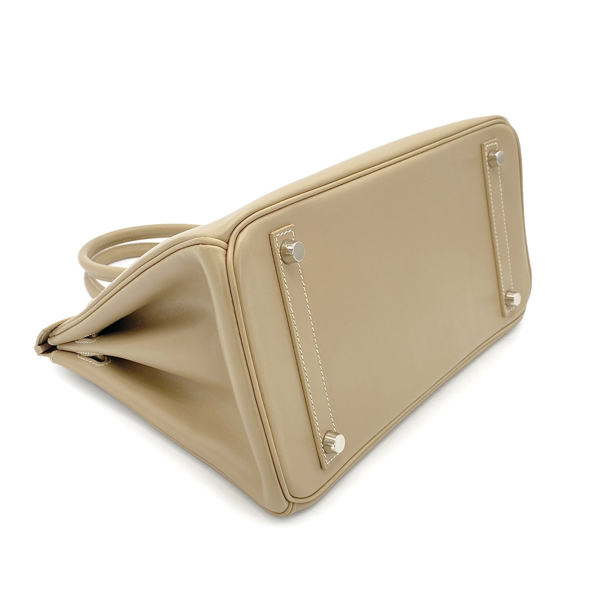 HERMES BIRKIN 30 GRIS TOURTERELLE BOX CALF HAND BAG □G SHW 90275887