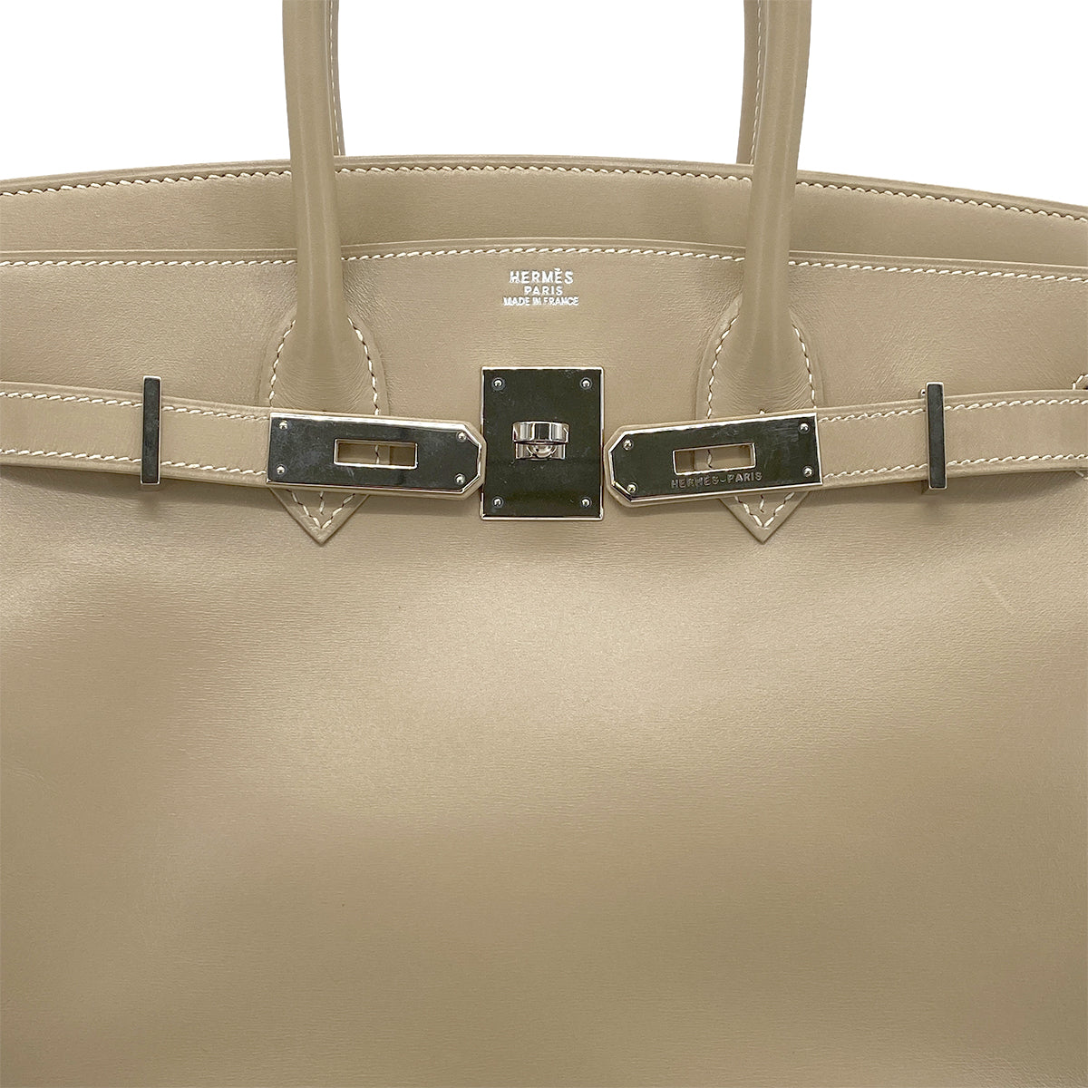 HERMES BIRKIN 30 GRIS TOURTERELLE BOX CALF HAND BAG □G SHW 90275887