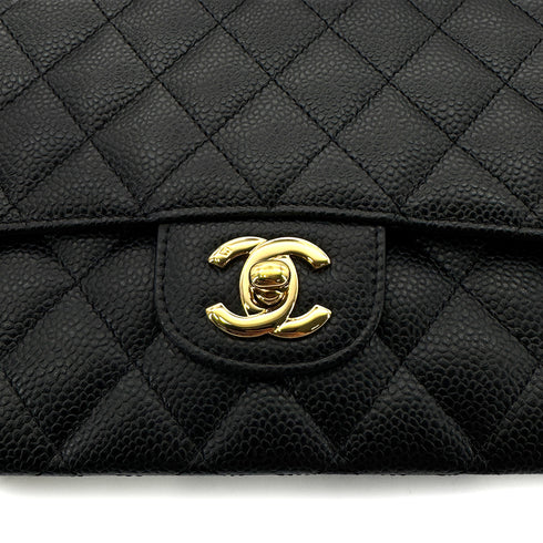 CHANEL VINTAGE CLASSIC FLAP MEDIUM CHAIN SHOULDER BAG BLACK CAVIAR SKIN 90275890 - PURPOSE