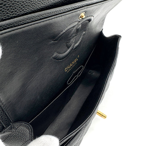 CHANEL VINTAGE CLASSIC FLAP MEDIUM CHAIN SHOULDER BAG BLACK CAVIAR SKIN 90275890 - PURPOSE