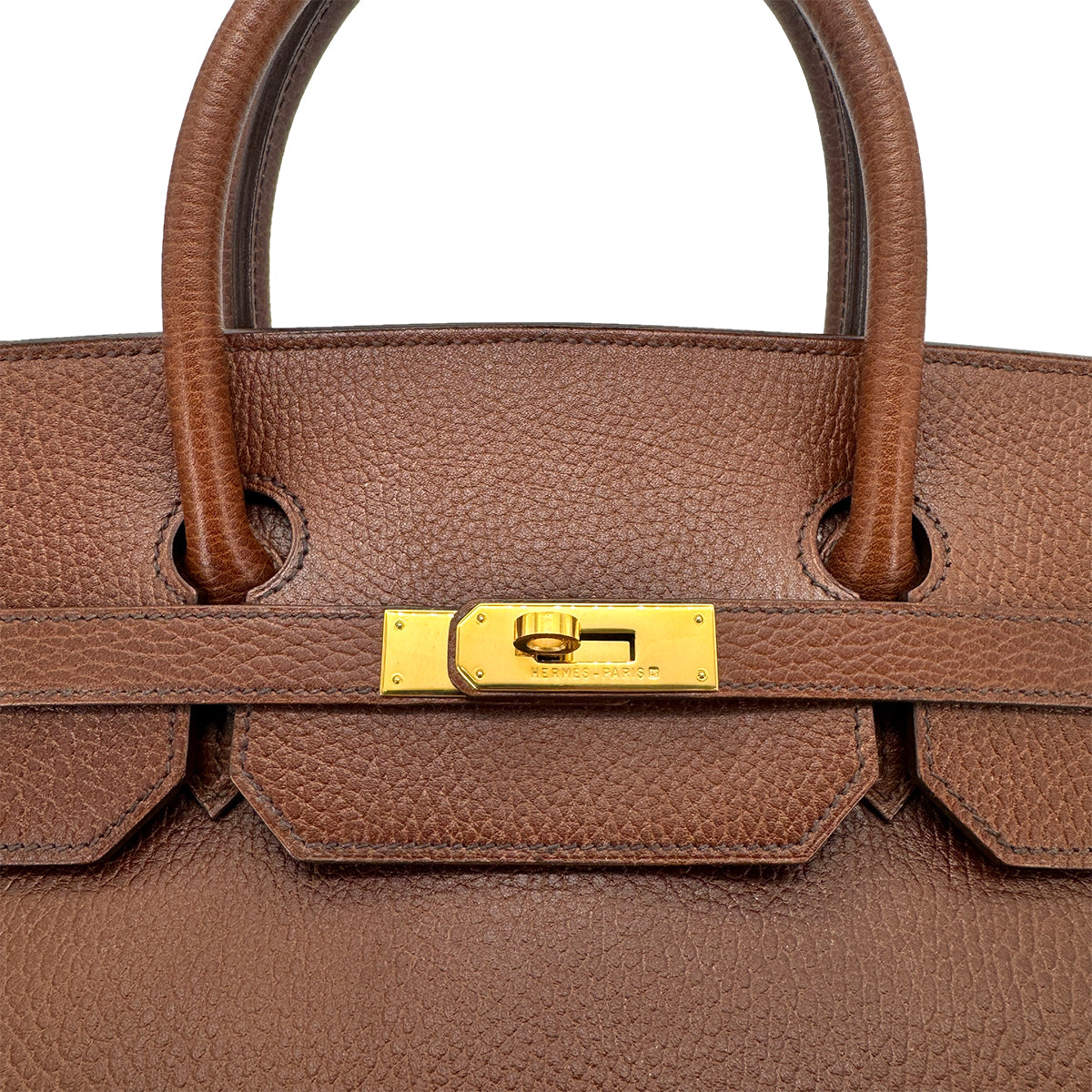 HERMES BIRKIN 40 BROWN ARDENNES HAND BAG □A GHW 90275892