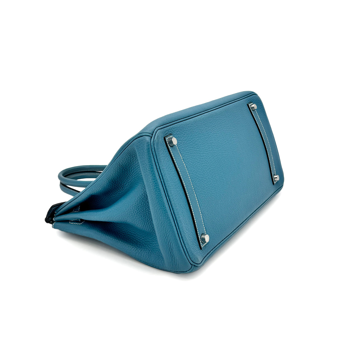 HERMES BIRKIN 35 BLUE JEAN TAURILLON CLEMENCE HAND BAG □J SHW 90275893