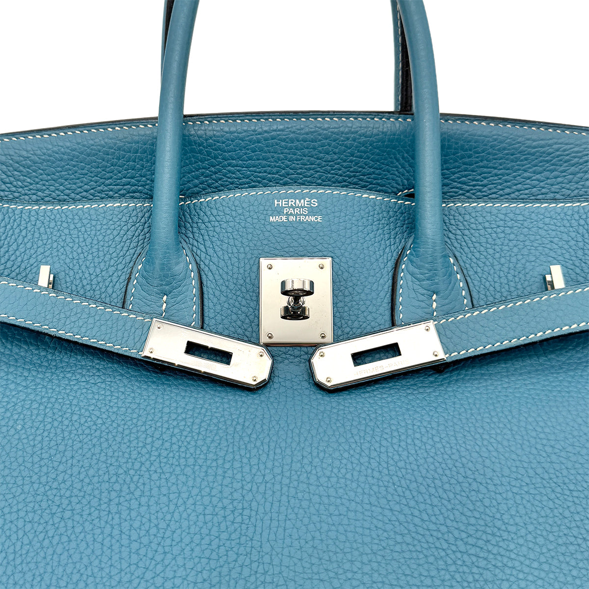 HERMES BIRKIN 35 BLUE JEAN TAURILLON CLEMENCE HAND BAG □J SHW 90275893