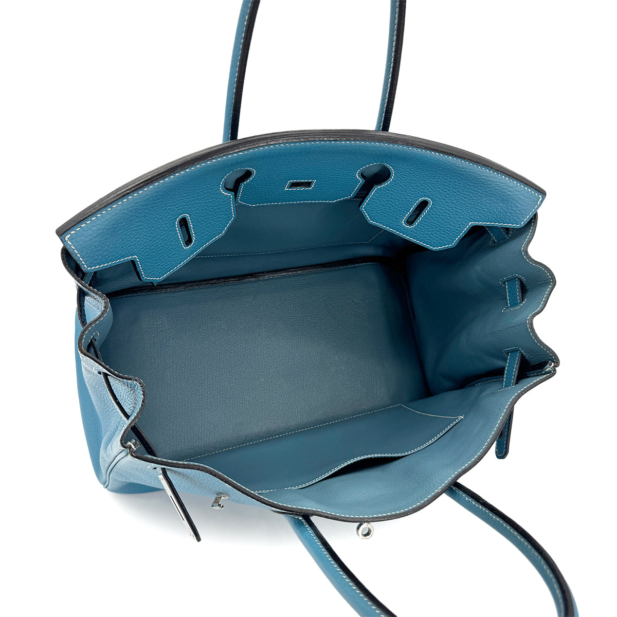 HERMES BIRKIN 35 BLUE JEAN TAURILLON CLEMENCE HAND BAG □J SHW 90275893