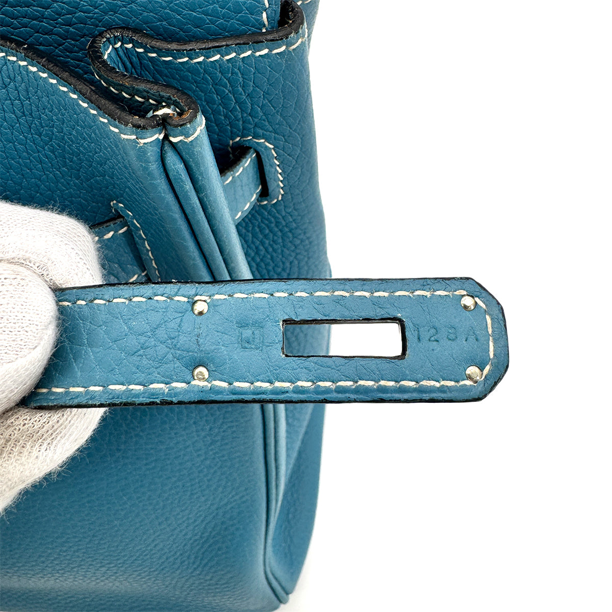 HERMES BIRKIN 35 BLUE JEAN TAURILLON CLEMENCE HAND BAG □J SHW 90275893