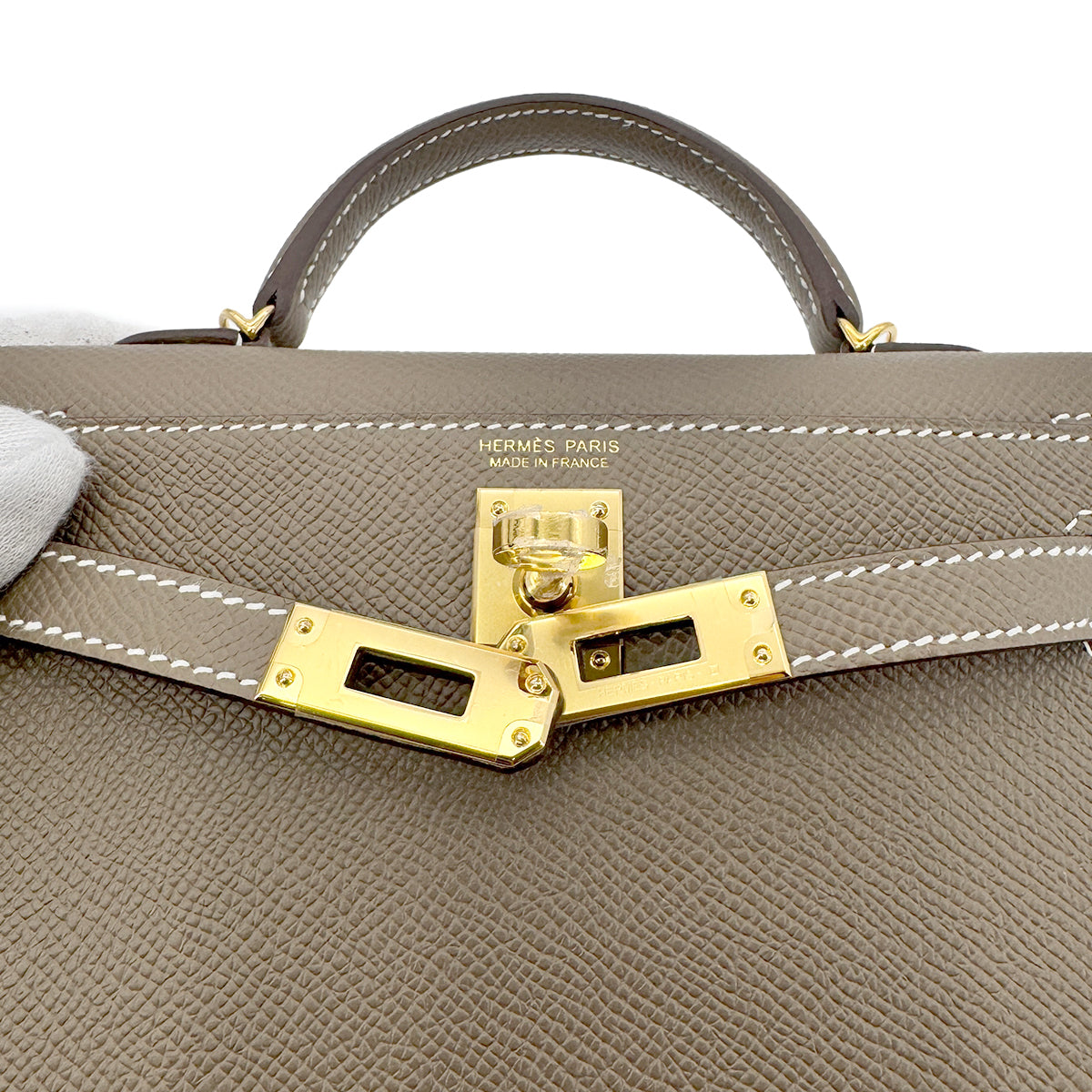 HERMES MINI KELLY 20 SELLIER ETOUPE VEAU EPSOM HAND SHOULDER BAG B GHW 90275895