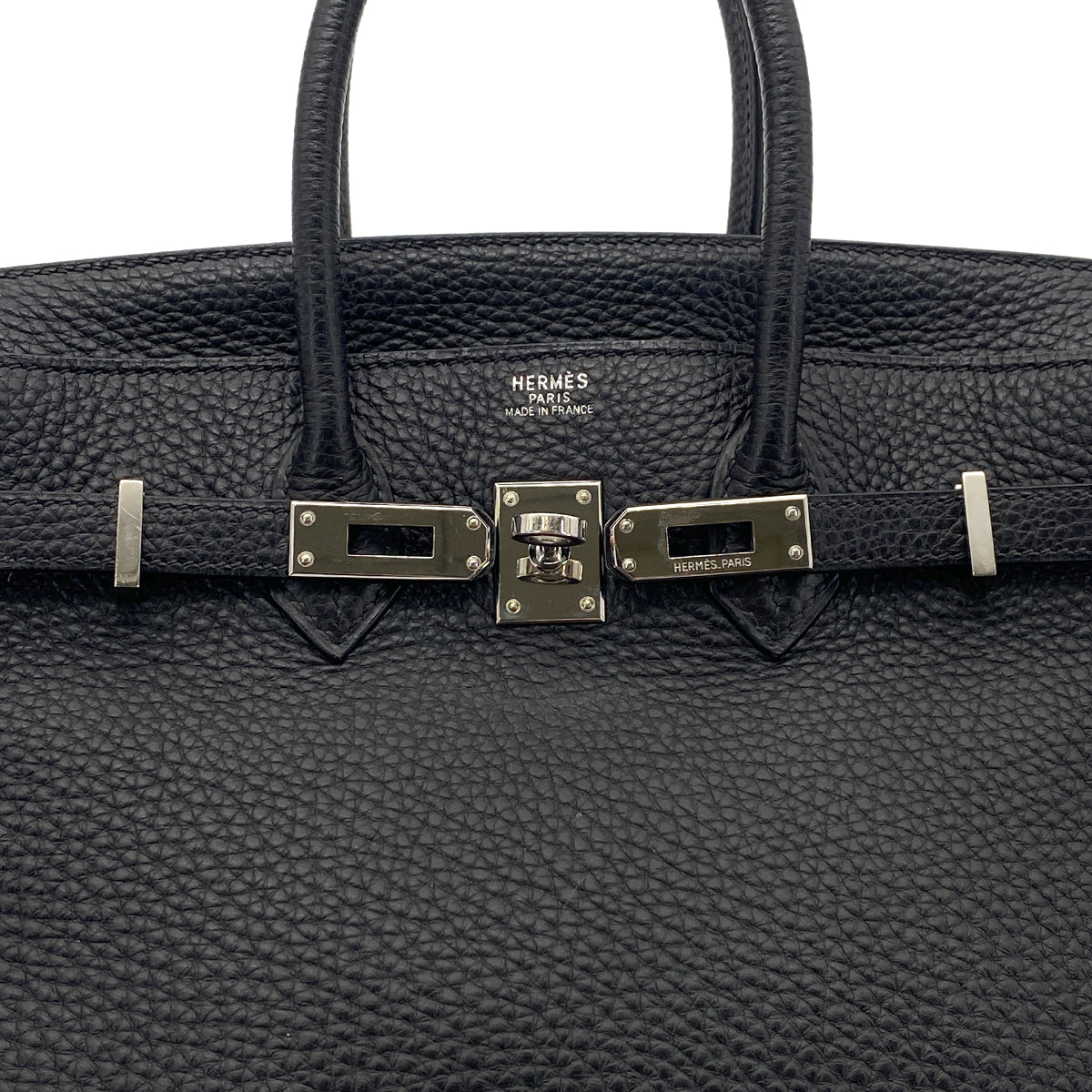 HERMES BIRKIN 25 BLACK TOGO HAND BAG □H SHW 90275897