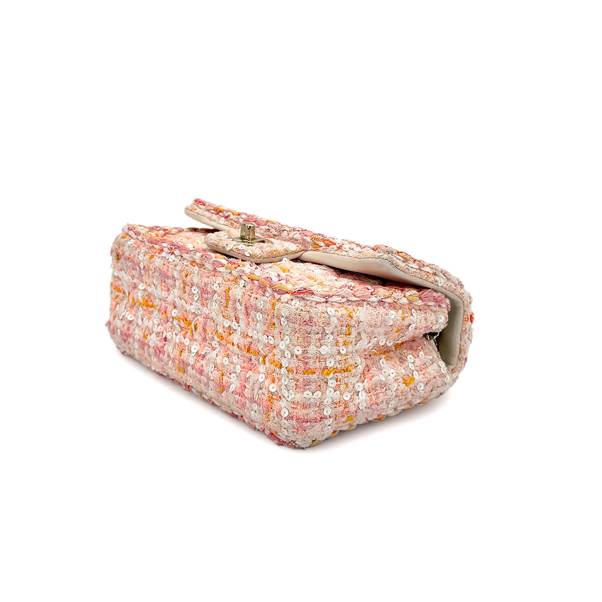 CHANEL MINI MATELASSE CHAIN SHOULDER BAG PINK TWEED 90275903