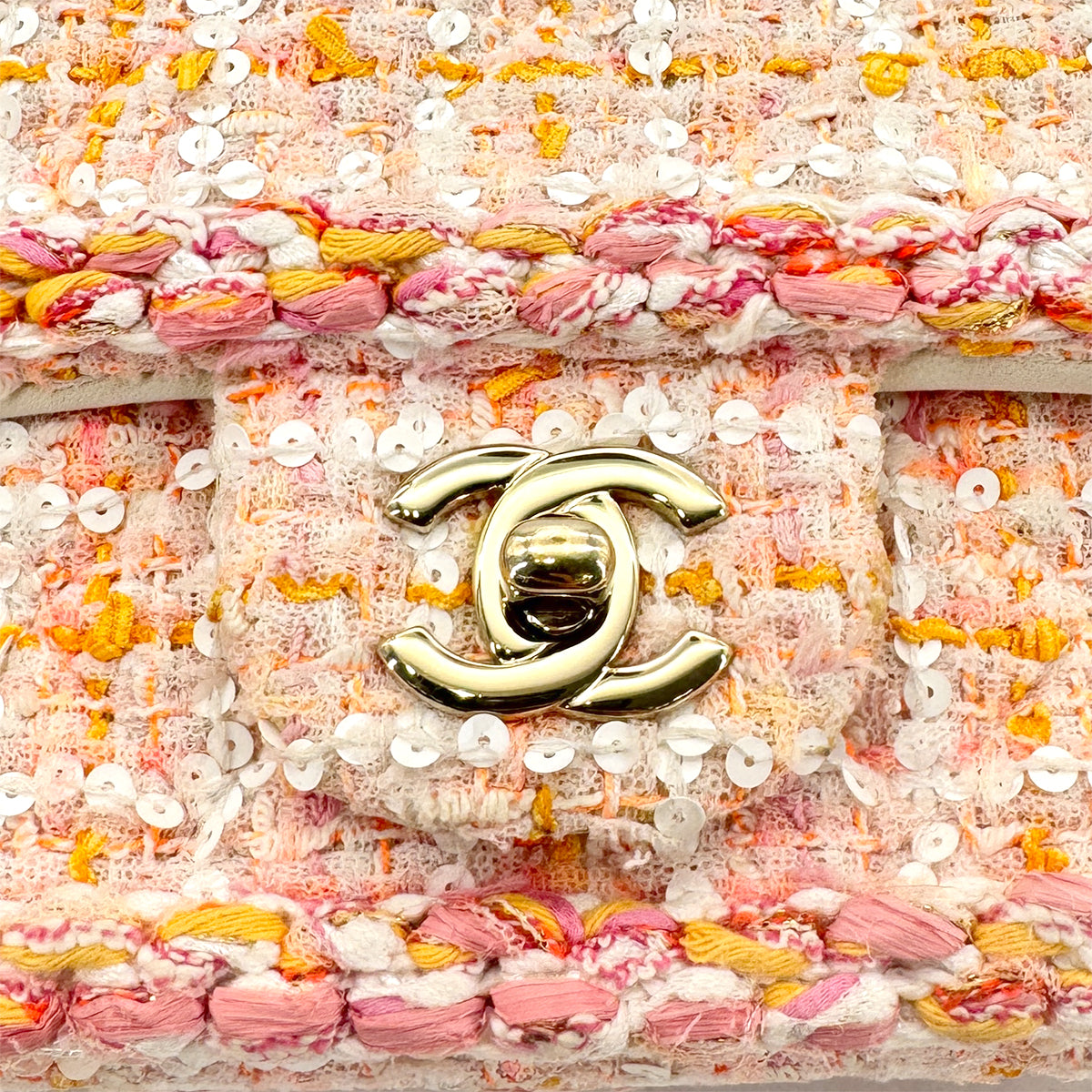 CHANEL MINI MATELASSE CHAIN SHOULDER BAG PINK TWEED 90275903
