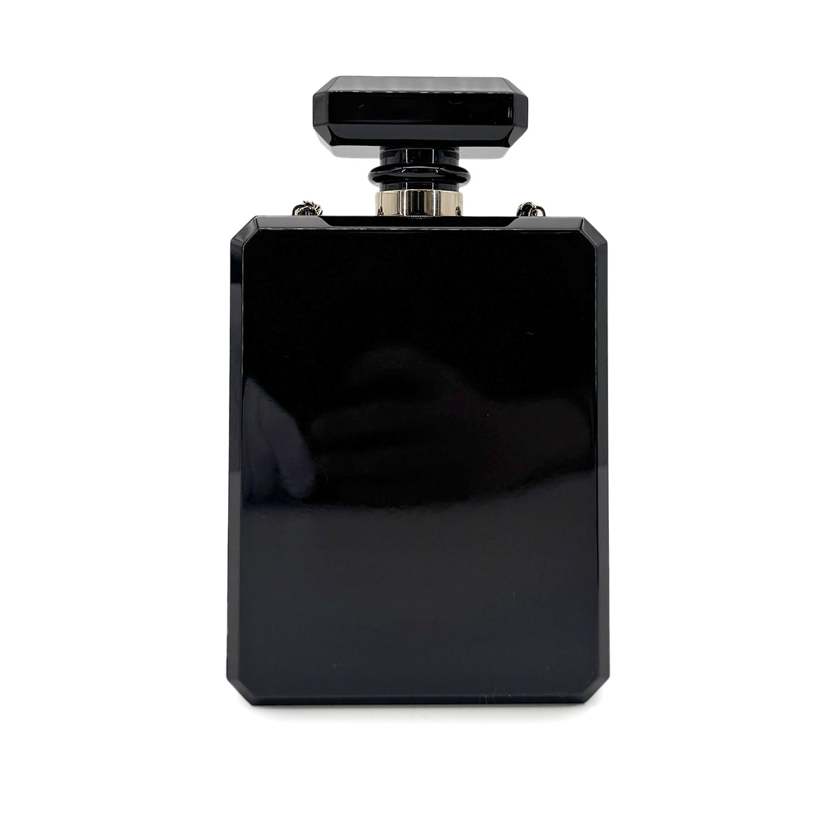 CHANEL PERFUME BOTTLE CHAIN SHOULDER BAG BLACK 90275907