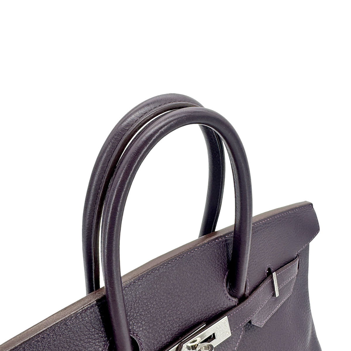 HERMES BIRKIN 35 RAISIN TAURILLON CLEMENCE HAND BAG □F SHW 90275911