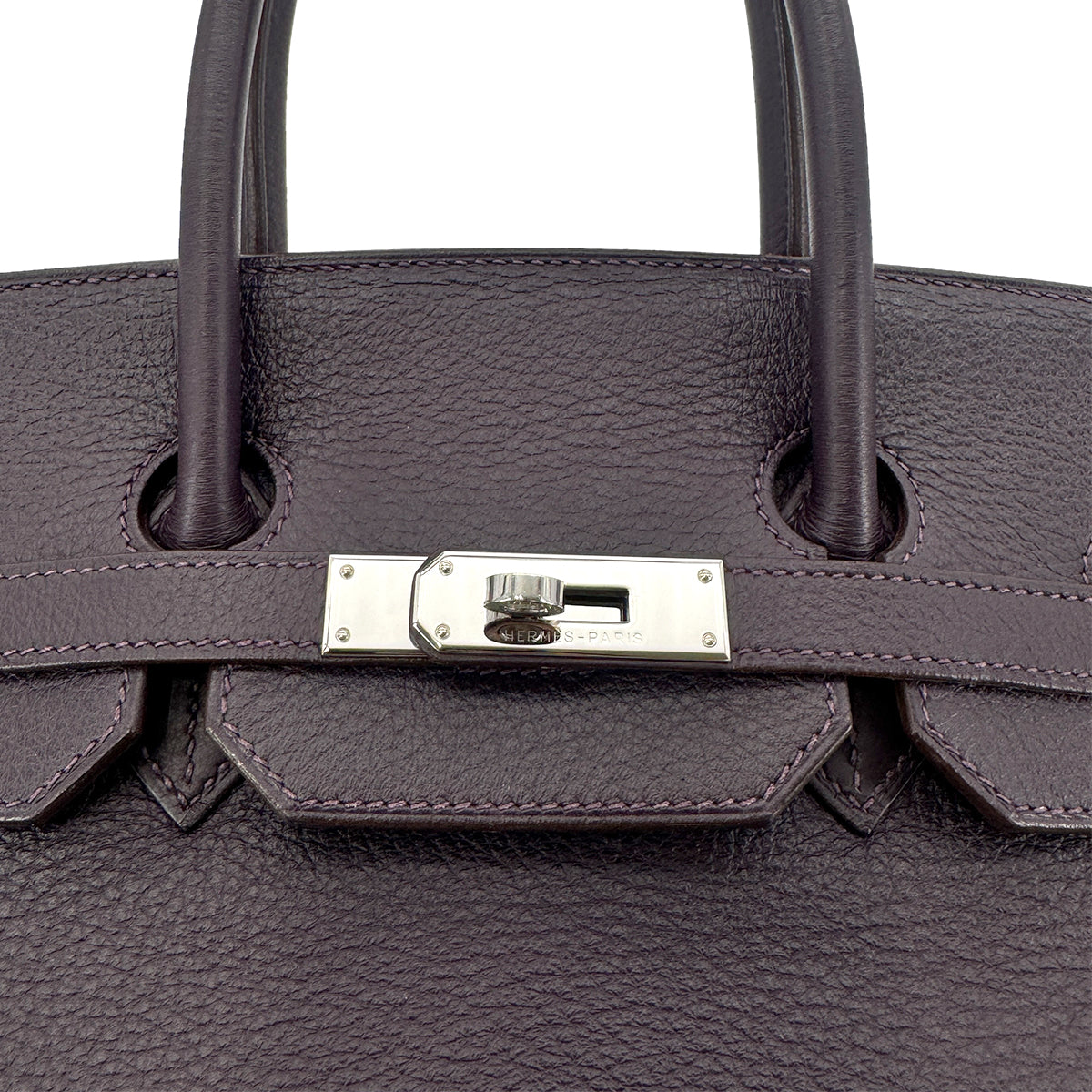 HERMES BIRKIN 35 RAISIN TAURILLON CLEMENCE HAND BAG □F SHW 90275911