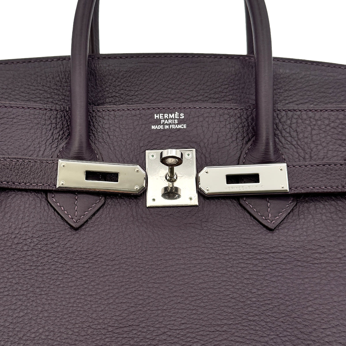 HERMES BIRKIN 35 RAISIN TAURILLON CLEMENCE HAND BAG □F SHW 90275911