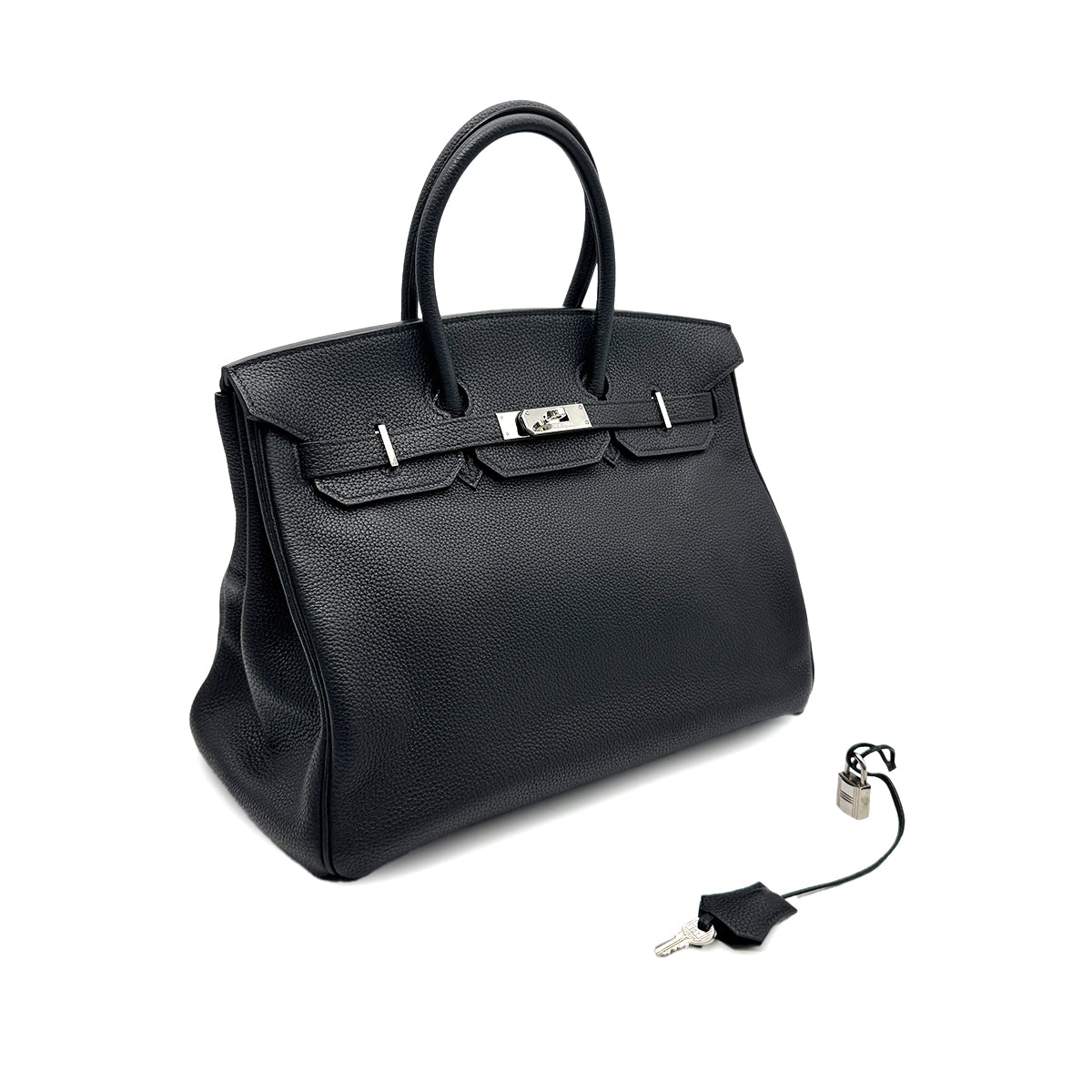 HERMES BIRKIN 35 BLACK TOGO HAND BAG □H SHW 90275918